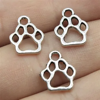 

Charms 60pcs Paws Antique Silver Color 0.5x0.4 Inch (13x11mm) Metal Alloy Jewelry DIY Accessories