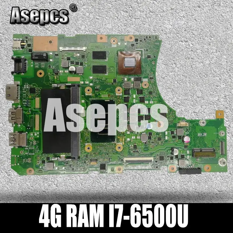 Asepcs X556UJ материнская плата для ноутбука ASUS X556UJ X556UV X556UB X556UR X556UF X556U Тесты оригинальная материнская плата 4G Оперативная память I7-6500U