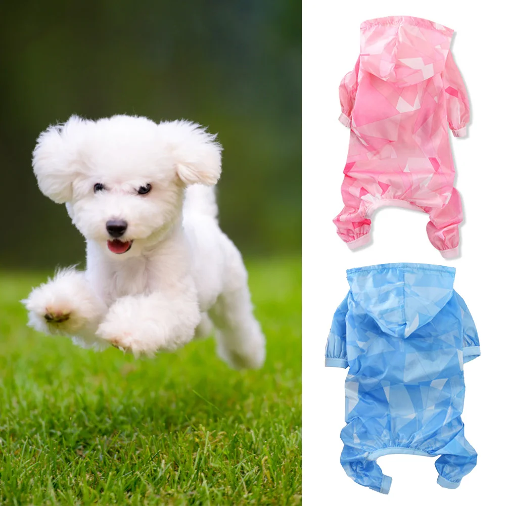 Дождевик для собак, водонепроницаемый, Солнцезащитная одежда, летняя новинка, тонкий, четыре фута, дождевик Тедди для питомца для собаки, одежда для маленьких собак, щенков