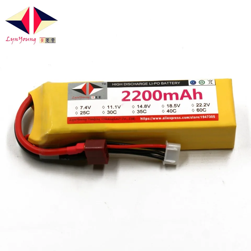 LYNYOUNG rc 3 ثانية يبو بطارية 11.1 فولت 60C 2200 مللي أمبير ل سباق قوارب سيارة شاحنة طائرات بدون طيار طائرة