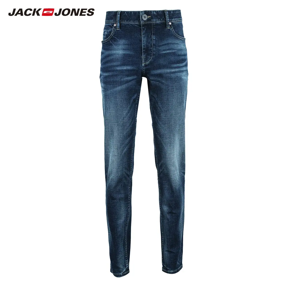 JackJones мужские летние джинсы из лайкры с потертостями свободные деловые