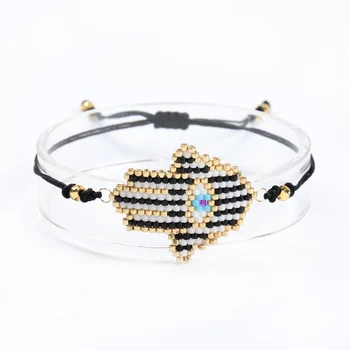 

Shinus 5Pcs/lot MIYUKI Bracelets Turkish Evil Eye Bracelets Hamsa Hand Fatima Hand Bracelet Rope Chain Women Her Jewelry Pulsera