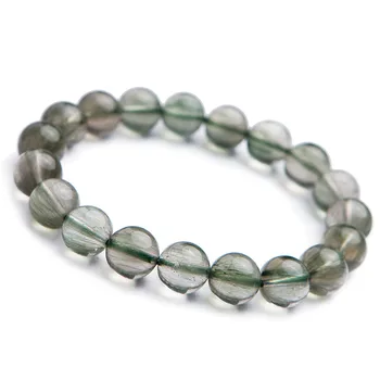 

Genuine Green Natural Rutilated Quartz Bracelets For Women Crystal Stretch Rutilated Quartz Round Bead Bracelet