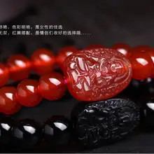 Натуральный обсидиановый браслет mahasthamaprapta patron-знак зодиака лошадь бенминг Будда один круг рука на ониксе