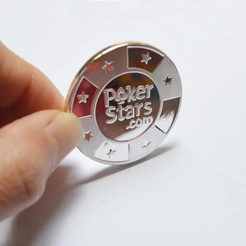 

Poker Cards Guard Protector,Metal Token Coin with Plastic Cover Metal Chip Poker Stars Silver Color Good Souvenir