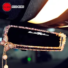 1 шт. автомобиль diamond подкладке Зеркало заднего вида Bling бабочка цветок салона зеркало украшения для Обувь для девочек Для женщин авто Аксессуары