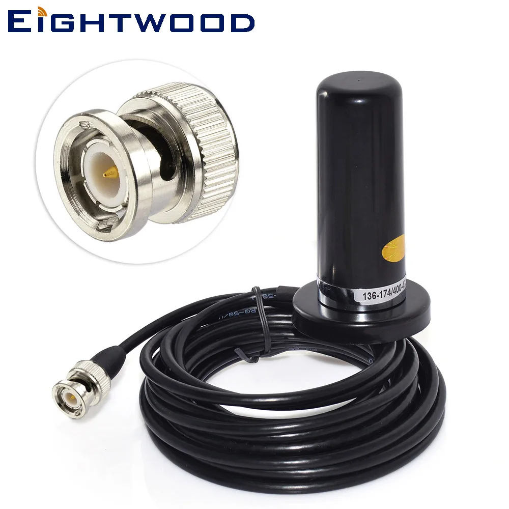 preço Eightwood Veículo car Mobile Radio 9 cm Antena Base Magnética Montagem 5 m Cabo BNC VHF UHF Dupla band para BC125AT Scanner