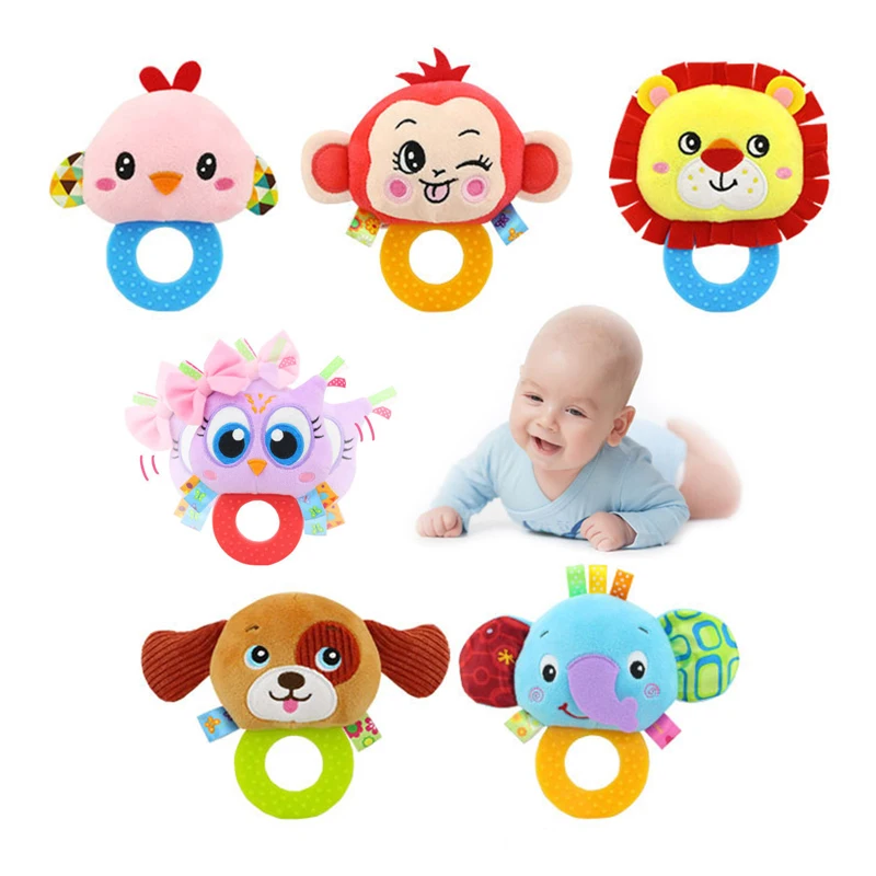 Newborns Baby Teethers With Animal Cartoon Toys Baby Rattles & Mobiles Educational Toy For Baby