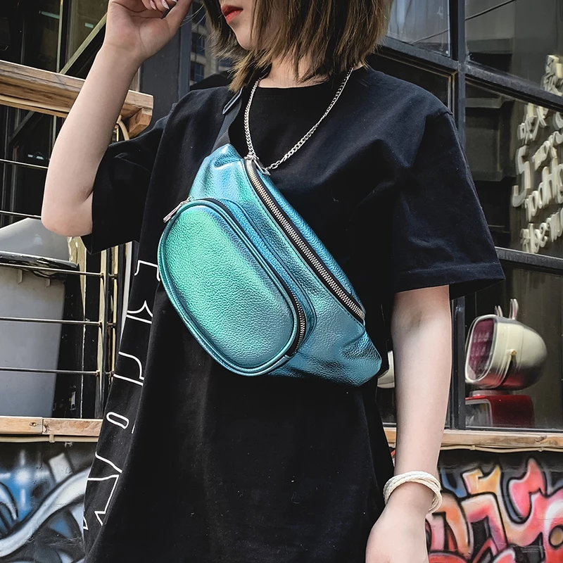 2019 модная Женская поясная сумка из искусственной кожи с буквенным принтом поясная сумка женская нагрудная сумка с металлическим эффектом