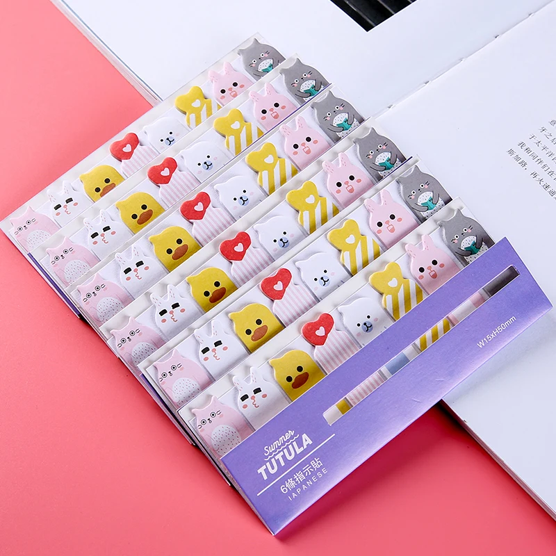 

P18 1X Lovely Animal Sticky Notes Message Plan Writing Memo Pads Adhesive Craft Decor Sticker Bookmark School Office Supply