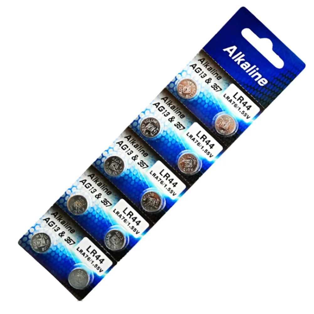 

2018 New 10 Pcs AG13 LR44 357A S76E G13 Button Coin Cell Battery Batteries 1.55V For Colorful Night Light Alarm Clock Use