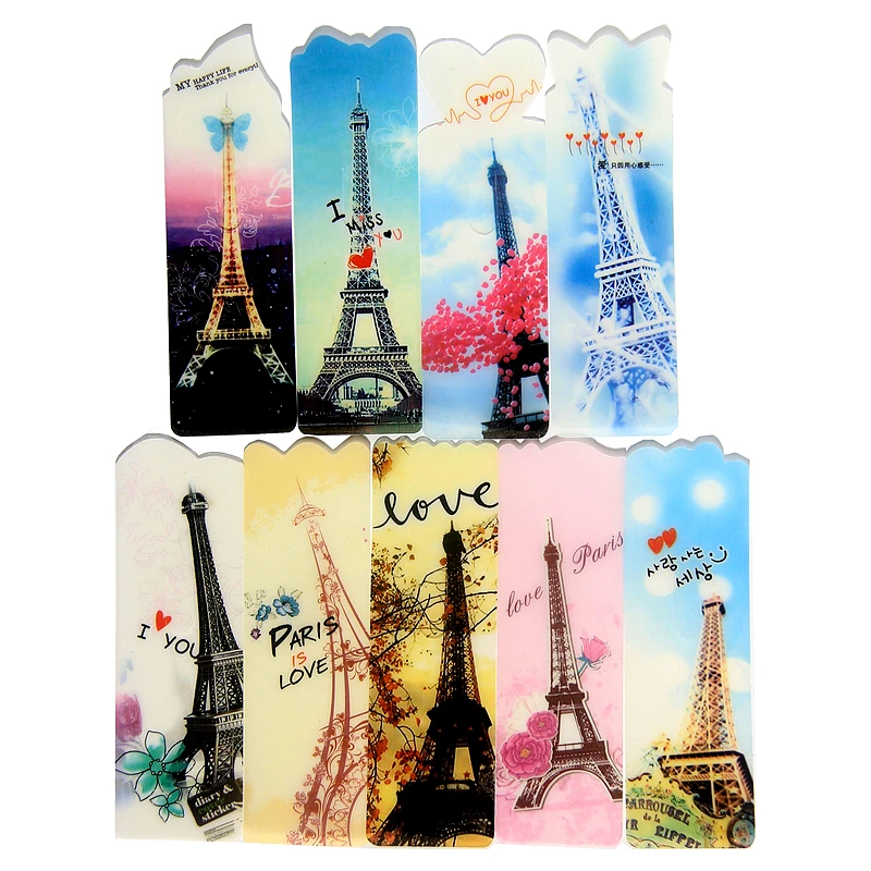 

24pcs/set cut Bookmarks book paper scenic features bookmark eiffel tower paris Tower bookmarks for books school supplies
