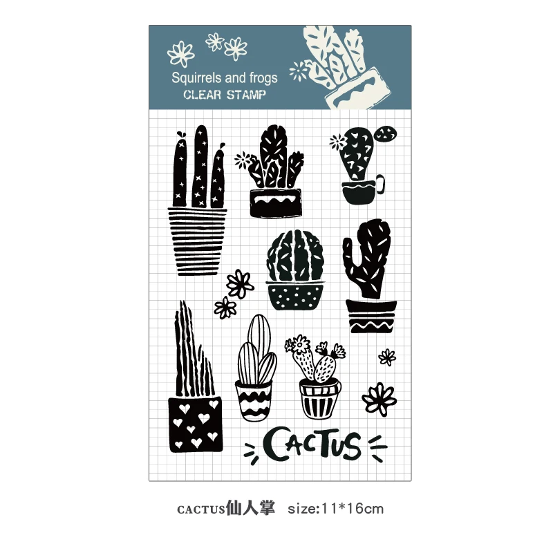 Fromthenon тетрадь декоративная печать прозрачный силиконовый печать для дневника Скрапбукинг DIY аксессуары прозрачная печать школьные канцелярские принадлежности - Цвет: Cactus