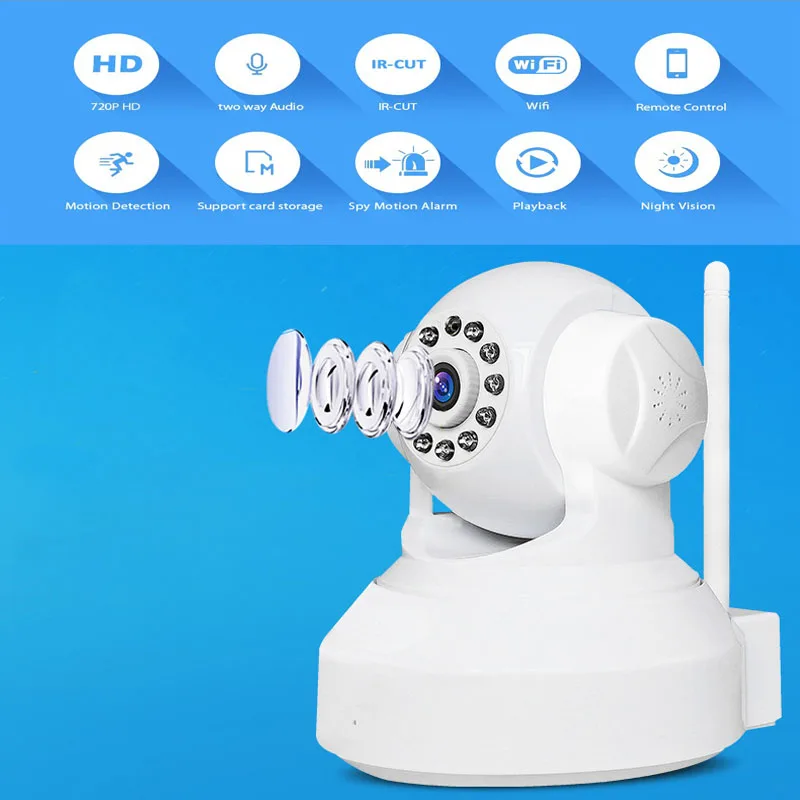  SP012 IP Camera WIFI 720P Home Security Surveillance Onvif P2P Phone Remote 1.0MP Wireless Video Surveillance Camera 