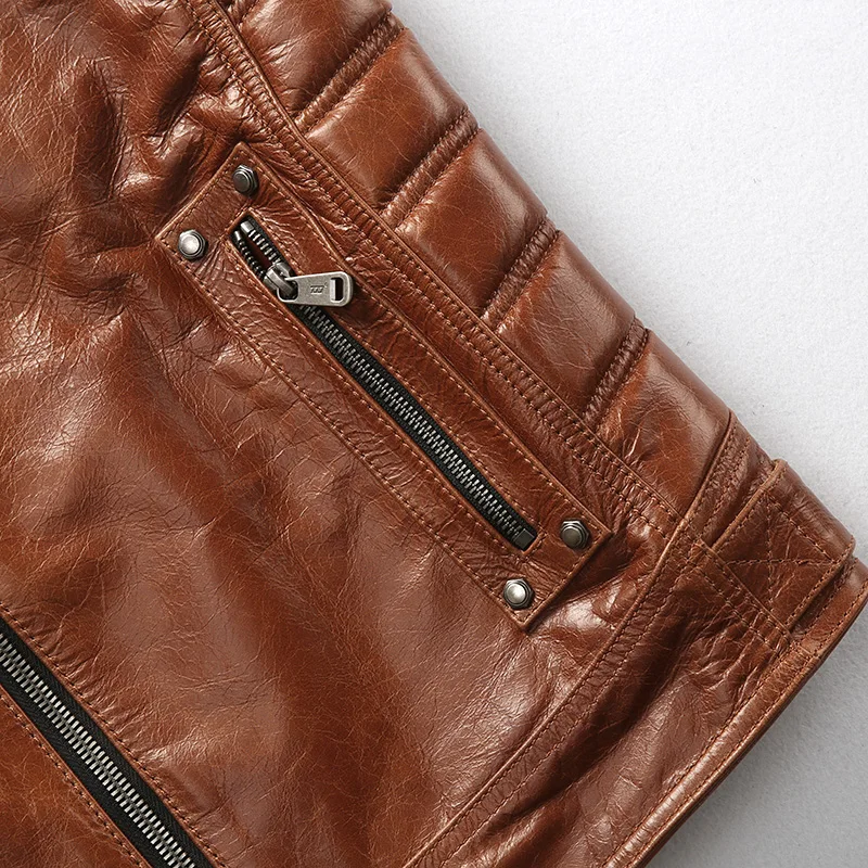 Reviews HA-97181 Read Description! Asian size super quality Cow leather vintage waistcoat men's cowhide leather stylish vest