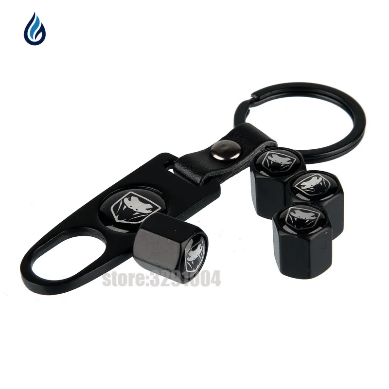 Viper Logo Tire Valve Stem Air Caps Keychain Fit For Dodge JCUV Caliber