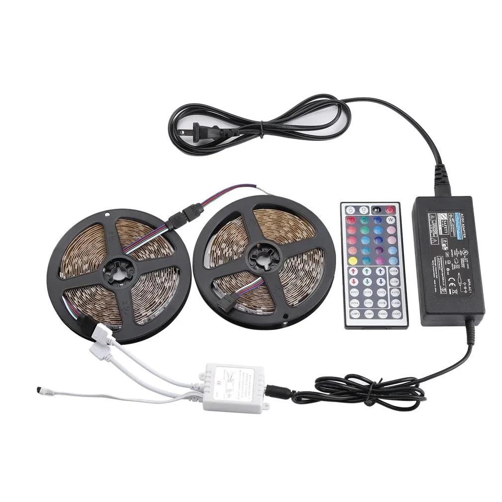 

44 Key 300LED 10LM RGB LED Strip Lights Kit Ir Controller Power Supply Non-waterproof For Trucks Boats Kicthen Bedroom