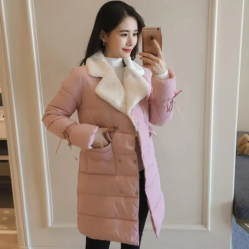

Winter Coat Women Slim Long Lambswool Thick Jacket Fashion Solid Color Clothes Plus Size Maternity Clothing Maternity Outerwear