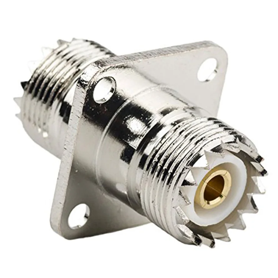 

RF Coaxial Coax Adapter UHF Female to Female SO-239 SO239 with Panel Mount