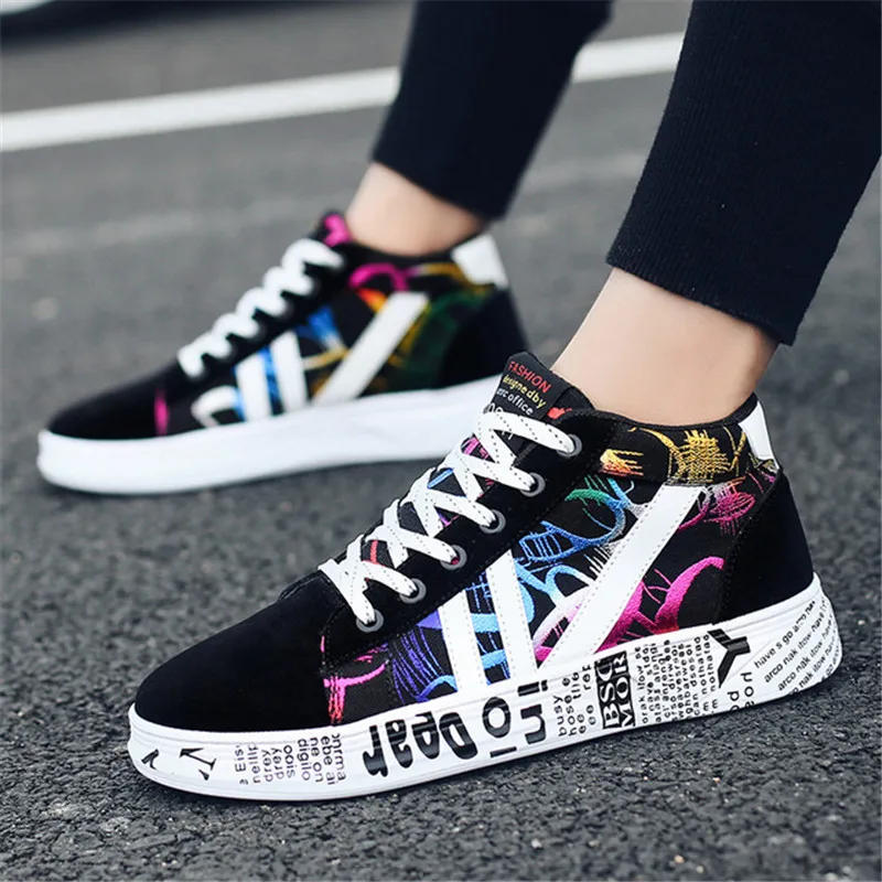 buy 2018 Spring Autumn Men Women Sneakers Casual Shoes Couples Boots Fashion High top Canvas Shoes Hip Hop Street Camouflage Boots