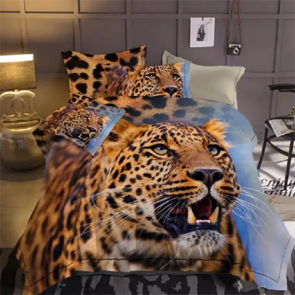 Bed Linens 3d Tiger,lion,brown Bear,Wolf,night Cat Bedding White Black Bedspreads King Dekbedovertrek 2 Persoons Romantic