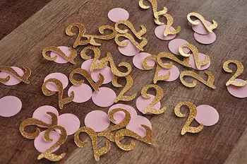 

glitte rPink and Gold Confettis birthday wedding baby bridal shower table book Scrapbooking Embellishment cards