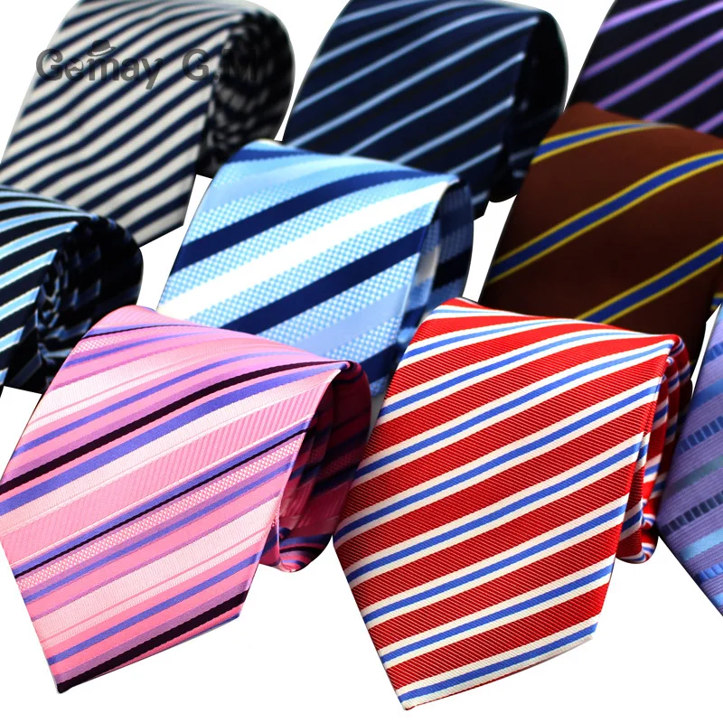 

Fashion Jacquard Striped Ties for Men Classic Neckties for Wedding Business Luxury Red Black Pink Tie Gravatas Polyester Necktie