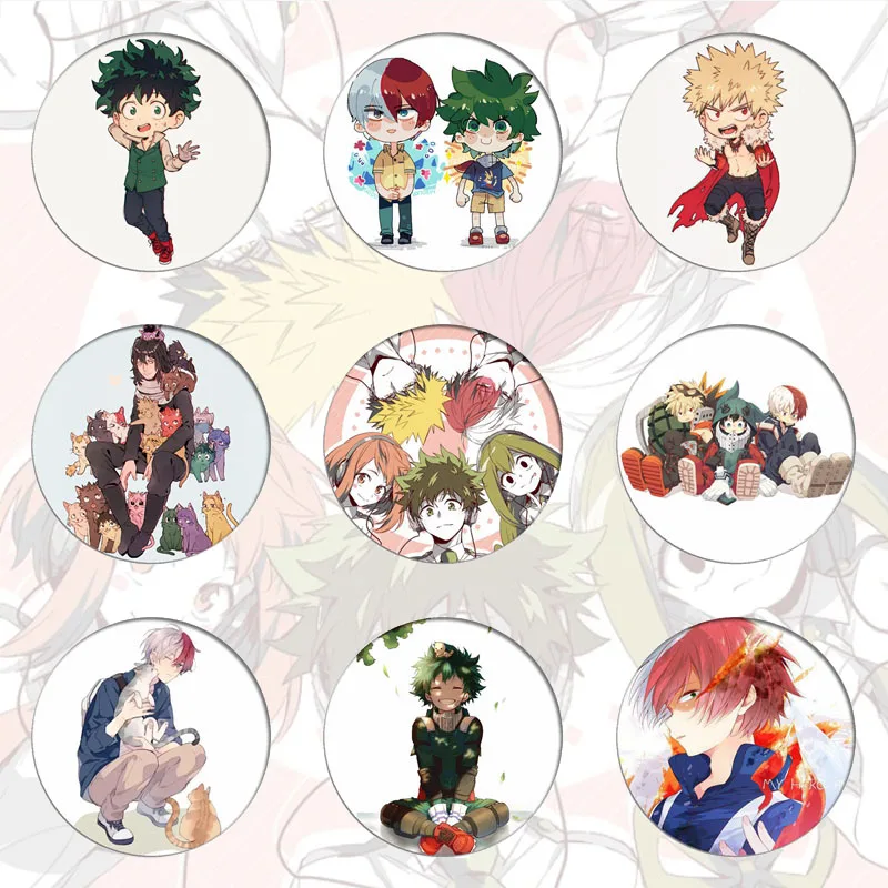 Аниме My Hero academic аксессуары для косплея Todoroki Shoto версия Q брошь булавки Midoriya Izuku