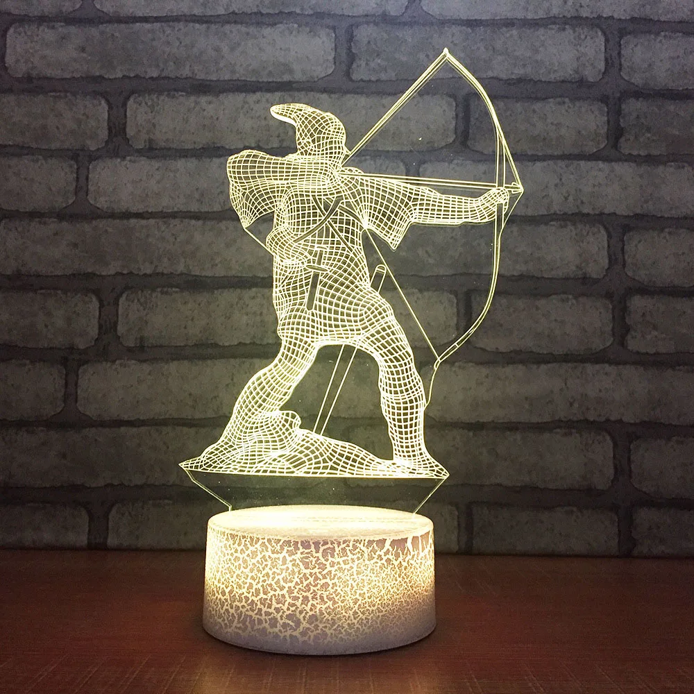 

Bedroom Decoration Sleep Lighting Fixture Usb Movie Character Kids Touch Button 3D LED Table Lamp Archery Modelling Night Lights