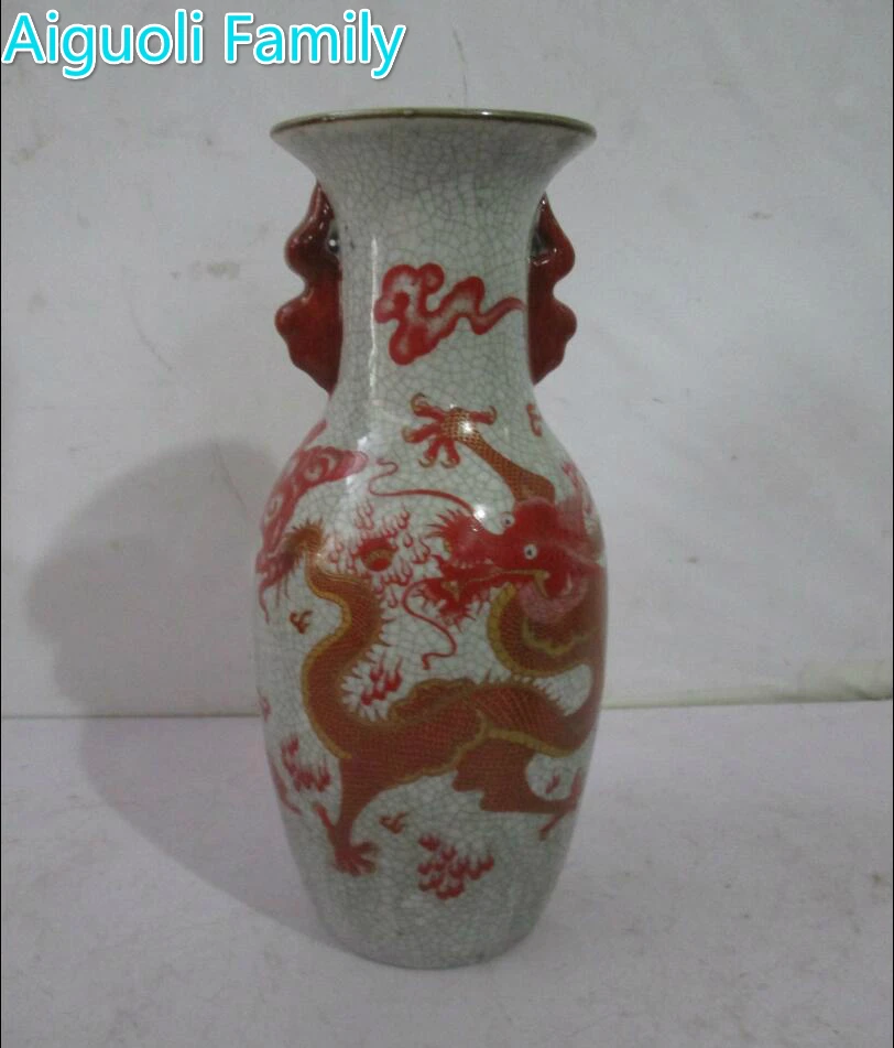 Collection Of Chinese Vintage Ceramic Vases Rare Painting Red