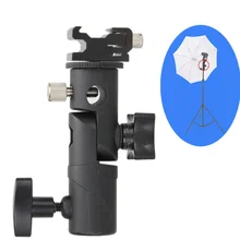 New Swivel Flash Hot Shoe Umbrella Holder Mount Adapter for Studio Light Type E Stand Bracket Photo Studio Accessories