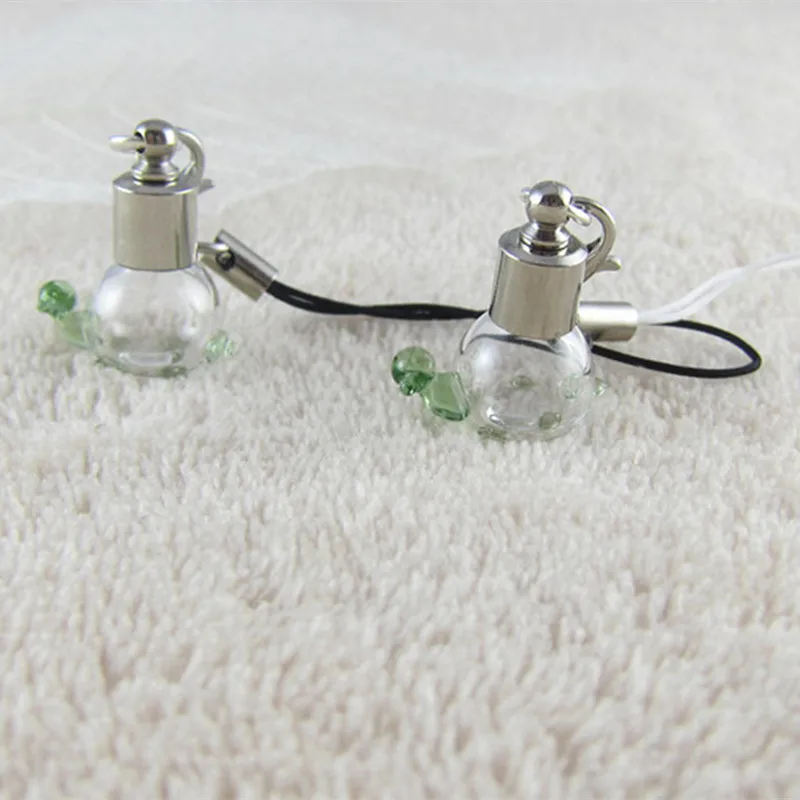 

1PC 0.5ML Glass Tortoise Bottle Pendant Keychain Perfume, essential oil Keep Small Bottle Key Chain 19194