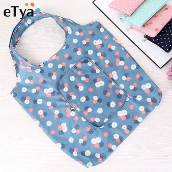 

eTya New Fashion Eco Folding Shopping Bag High Quality Women's Handbags Waterproof Foldable Reusable Household Tote Shopper Bags