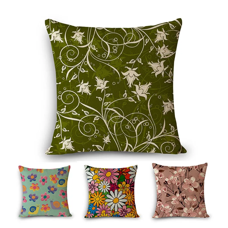 HD printing flower pattern home decorative cushion cover, comfortable
