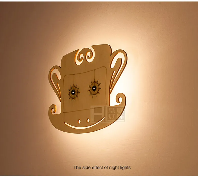 Wood Monkey Wall Lamp 12
