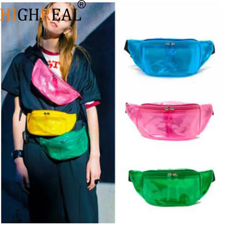

Fanny Pack Transparent Belt Bag Cear Pvc Plastic Nets Waist Bag Women 2019 Summer Candy Color Pink Green Yellow Ddrop Shipping