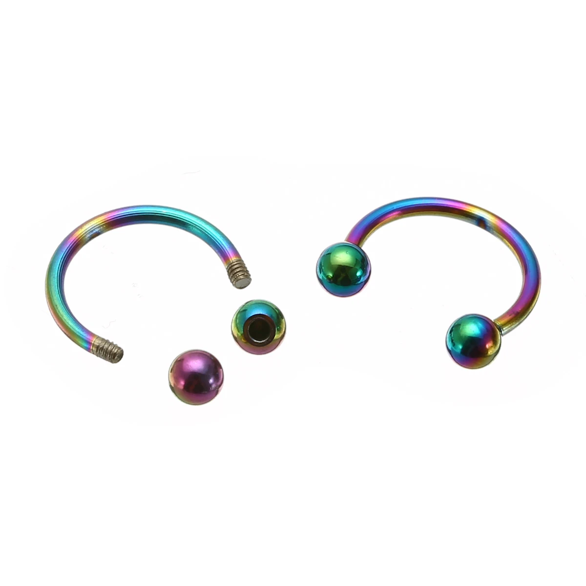 10pcs Fashion Lip Nose Hoop Balls Body Piercing Jewelry Shellhard Stainless Steel Horseshoe Bar Ear Ring Belly Button Femme