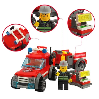 

Firefighting Crew Blocks Educational Toys DIY 143pcs Building Blocks Fire Assembled Toy Fire Truck Children Gift