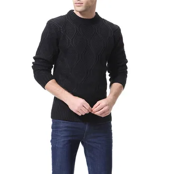 

Envmenst 2018 New Autumn Men Pullover Sweaters Knitting Fashion Solid Color Splicing Casual Man Knitwear