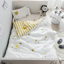Комплект из 3 предметов, Комплект постельного белья из чистого хлопка для малышей, простыня и пододеяльник, наволочка, балетные ресницы с рисунком для мальчиков и девочек, милый beding