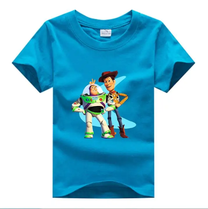 Новая детская футболка классическая история игрушек мультфильма, персонаж Базз Лайтер/древесный 3d футболка для девочек/мальчиков Harajuku Повседневная футболка NN - Цвет: blue childreT-shirt