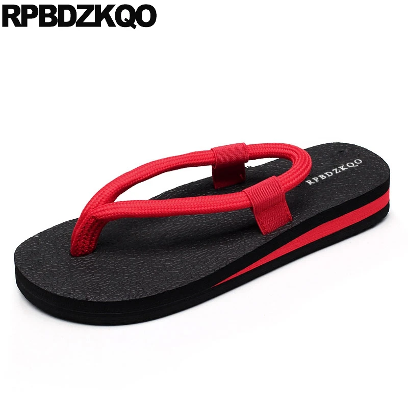 

low wedge slippers platform chinese slip on open toe black red casual slides sandals fashion shoes 2019 women ladies 5 summer