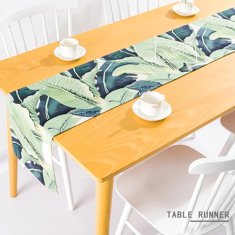 

Table Runner Free Shipping.Home Detor Nordic Rainforest Digital Printing. High Quality 20% Linen & 80% Polyester Fabric Runner.