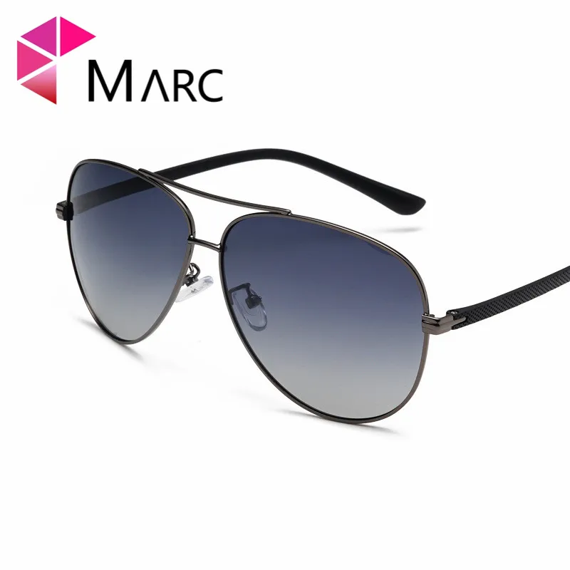 MARC 2019 Для мужчин очки пилота солнцезащитных очков ретро синий объектива очки UV400 Солнцезащитные очки металлический тренд мужской