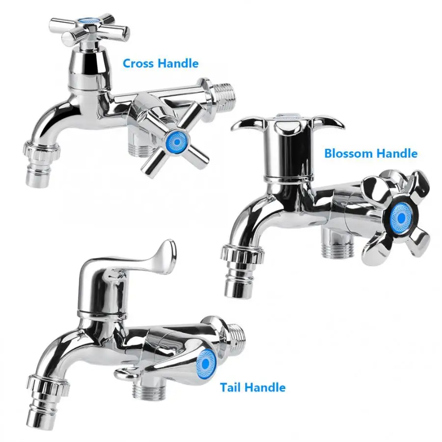 

G1/2 ABS Plastic Washing Machine Faucet Sink Basin Water Tap with Double Spout & Handle