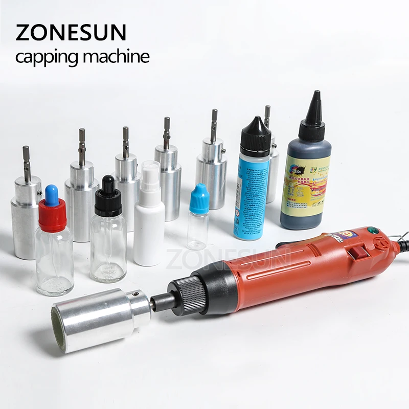 

ZONESUN Optional Mix Up Capping Machine Portable Automatic Electric With Security Ring Bottle Capper Screwing Sealing Machine