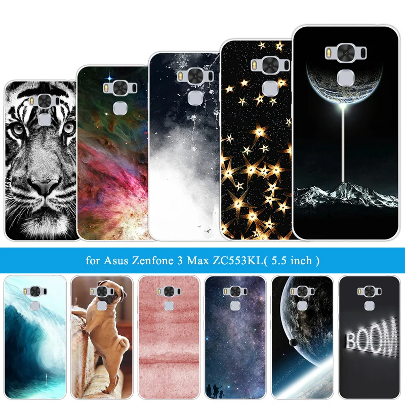 For Asus Zenfone 3 Max ZC553KL Fundas Cover Clear Soft TPU Silicone zc553kl 5.5 inch Lion Tiger Phone Cases | Мобильные телефоны и