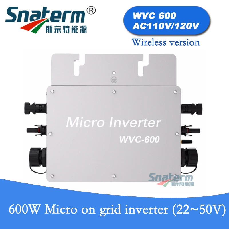

WVC600 on grid tied Solar Power inverter wireless communication function DC22V-50V to AC110V 220V,50HZ Waterproof Solar Inverter
