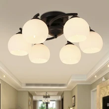 Nordic living room chandelier American iron Mediterranean modern minimalist bedroom lamp Restaurant ceiling lamps tiffany style ceiling lamps color glass lamp mediterranean restaurant corridor lamp bedside lamp