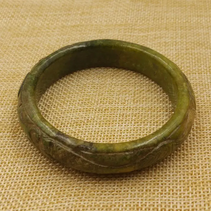 

Z-135 Chinese Collection Old stone Antiques Hand-carved stone Bangle Bracelet 55mm